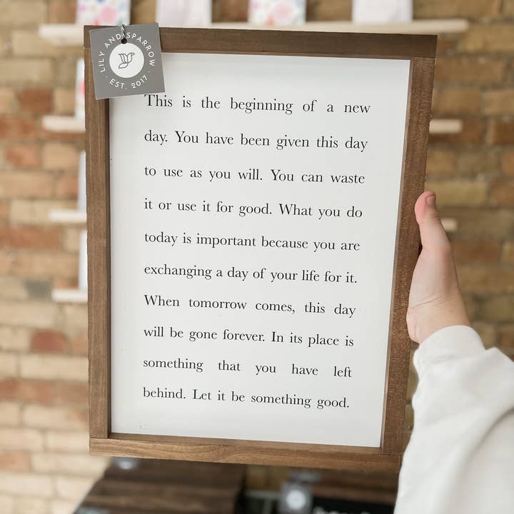 Lily and Sparrow - Wholesale Sign - This Is the Beginning of a New Day | Wood Sign, Wall Art