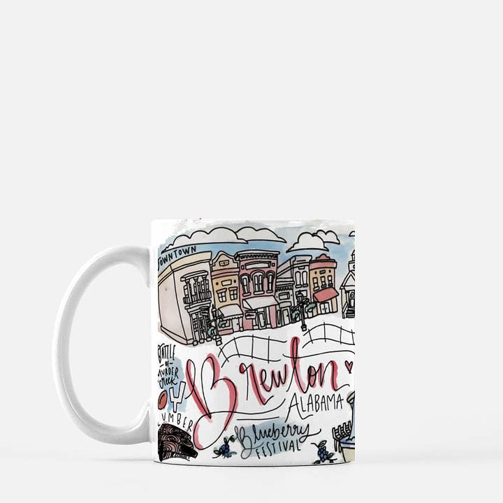 Brewton, Alabama Aquarell-Tasse, Keramik, 11 oz für den Großhandel von Signet Sealed