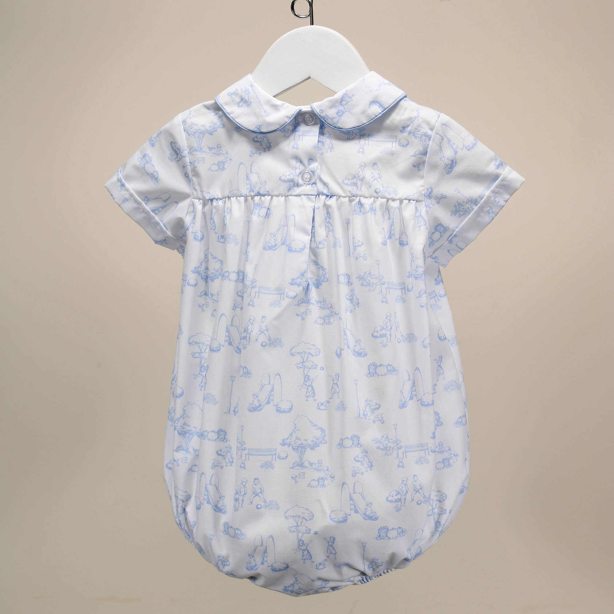 Baby Blessings Clothing - Wholesale Bodysuit (Non-Footed) - Baby - Toile de Jouy Blue Caleb Bubble1