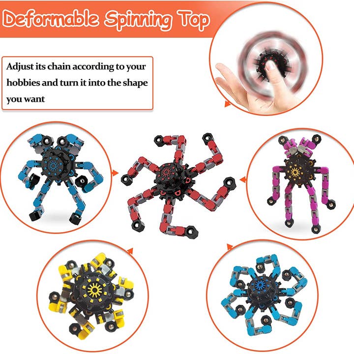 Texas Toy Distribution - Wholesale Fidget Toy - Kids - Gyro Formatron Fidget Spinners with Adjustable Arms2