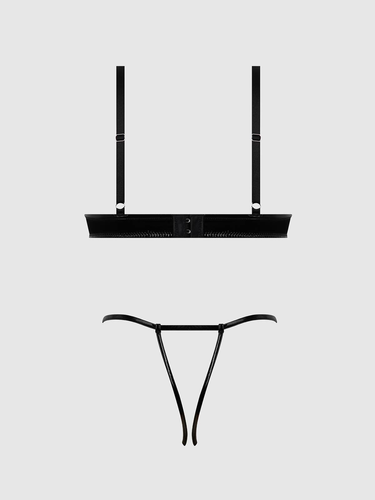 Sort TRINITY-PATENT-BH OG TRUSSESÆT MED BLONDER for engroshandel på Faire8