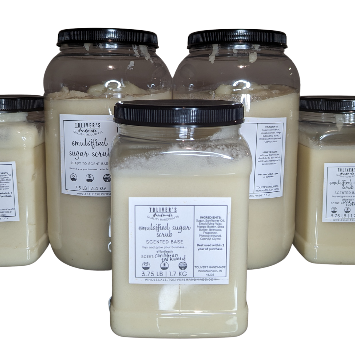 Toliver's Handmade - Vente Gommage/exfoliant pour le corps - Base de gommage au sucre émulsionné en vrac - Choose Scent1