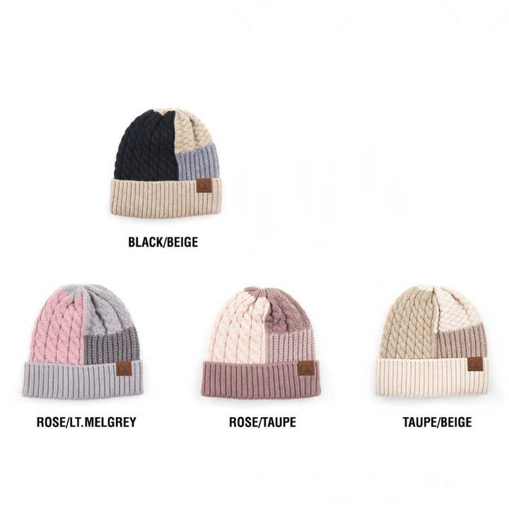 Truly Contagious - Wholesale Beanie - Women's - CC Color-Blocking Beanie ( HAT-2065 )