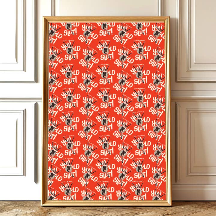 offensivedelightful - Wholesale Inpakpapier - OUDE SLET! verjaardag dubbelzijdig cadeaupapier / rollen van 20