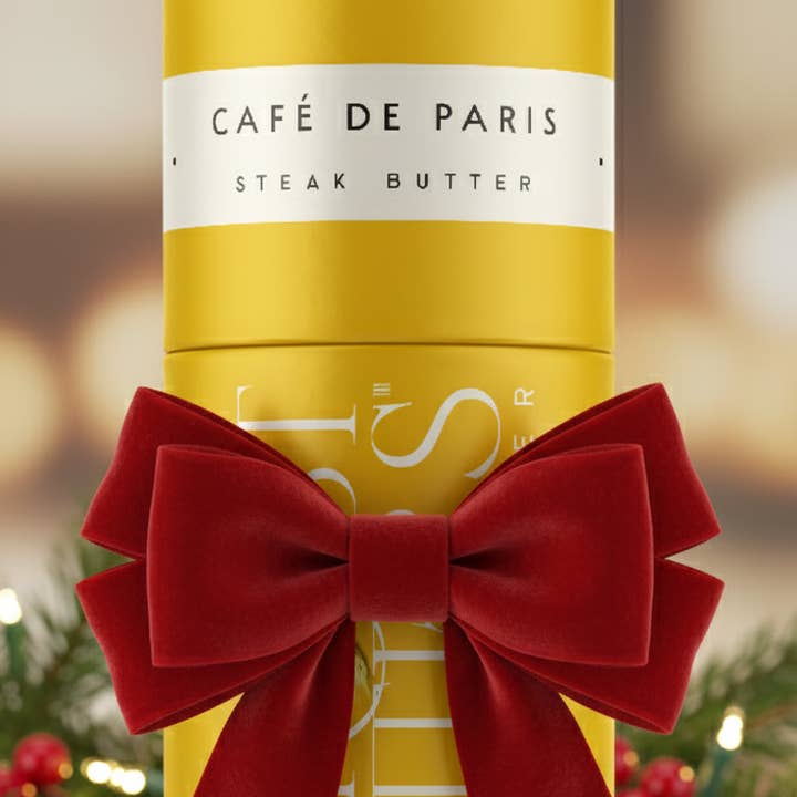 NEW PACKAGING! Café de Paris Steak Butter for wholesale by Bifrost Butters