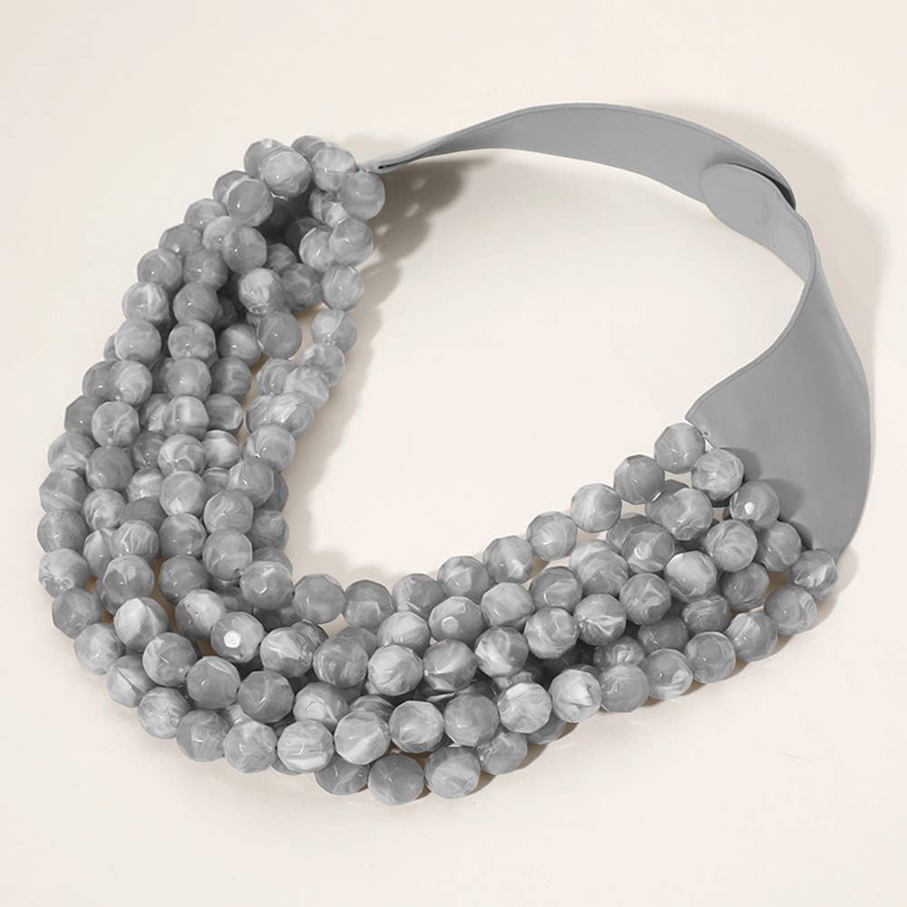 Sensibling Corp. – Colar com missangas/pérolas por atacado – Colar Magnético de Camadas com Contas Acrílicas Grossas e Pele Sintética43