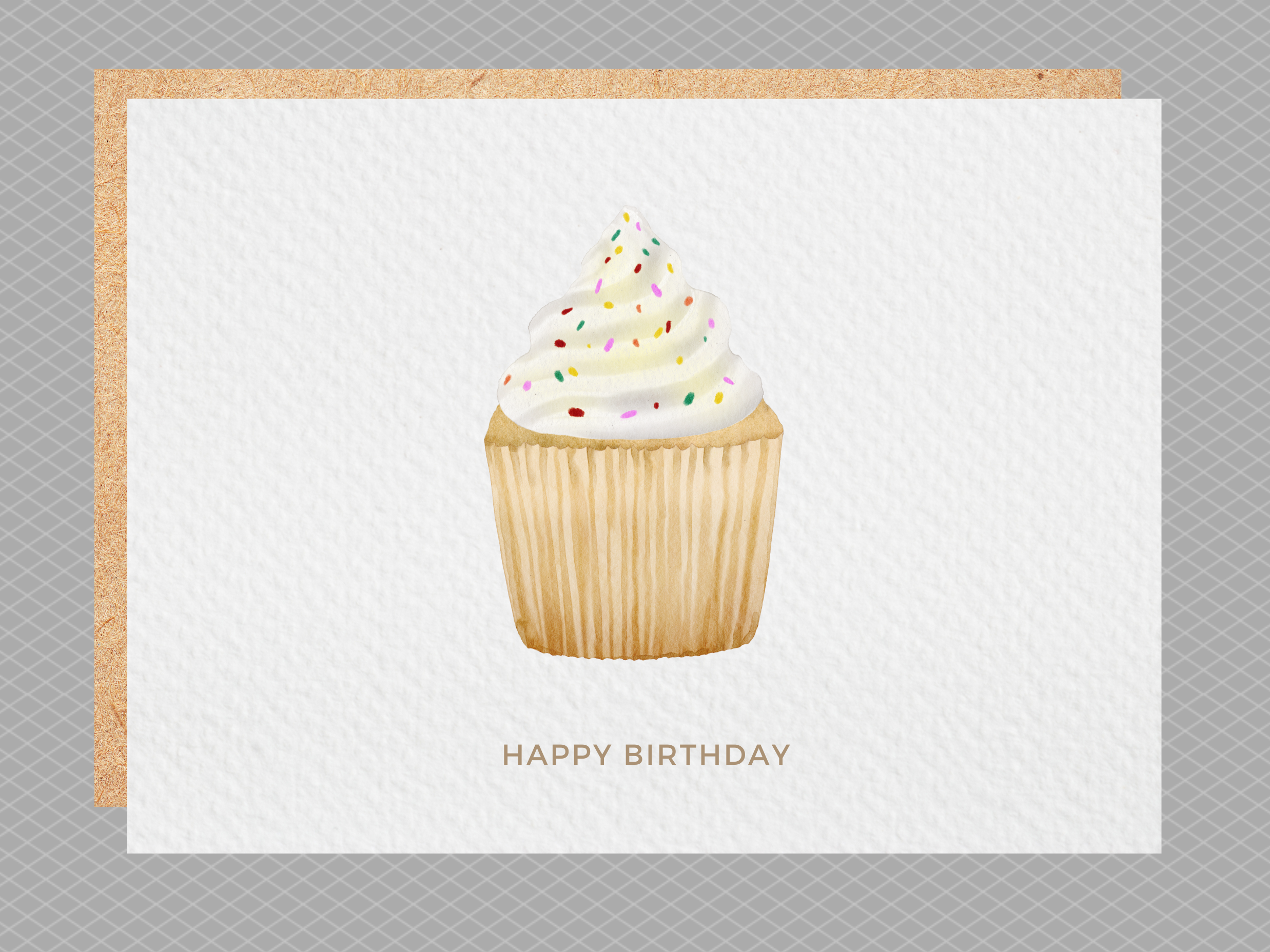 Paper Kuts - Wholesale Birthday Card - "Happy Birthday" Cupcake Card, Includes Kraft Envelope4