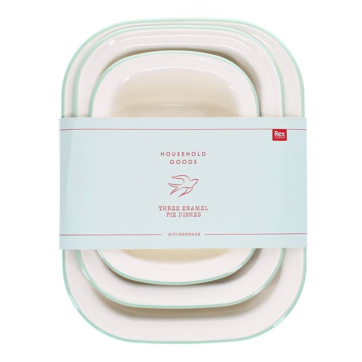 Rex B2B - UK – wholesale Baking dish – Enamel Pie Dishes (Set of 3) - Pistachio
