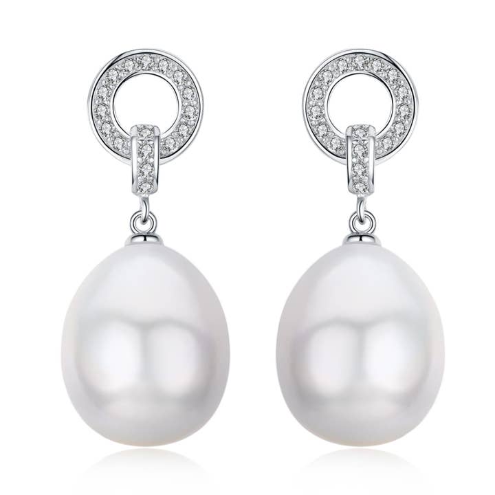 Timeless Pearl – Brincos de argola por atacado – Brincos de pérola Edison de círculo perfeito
