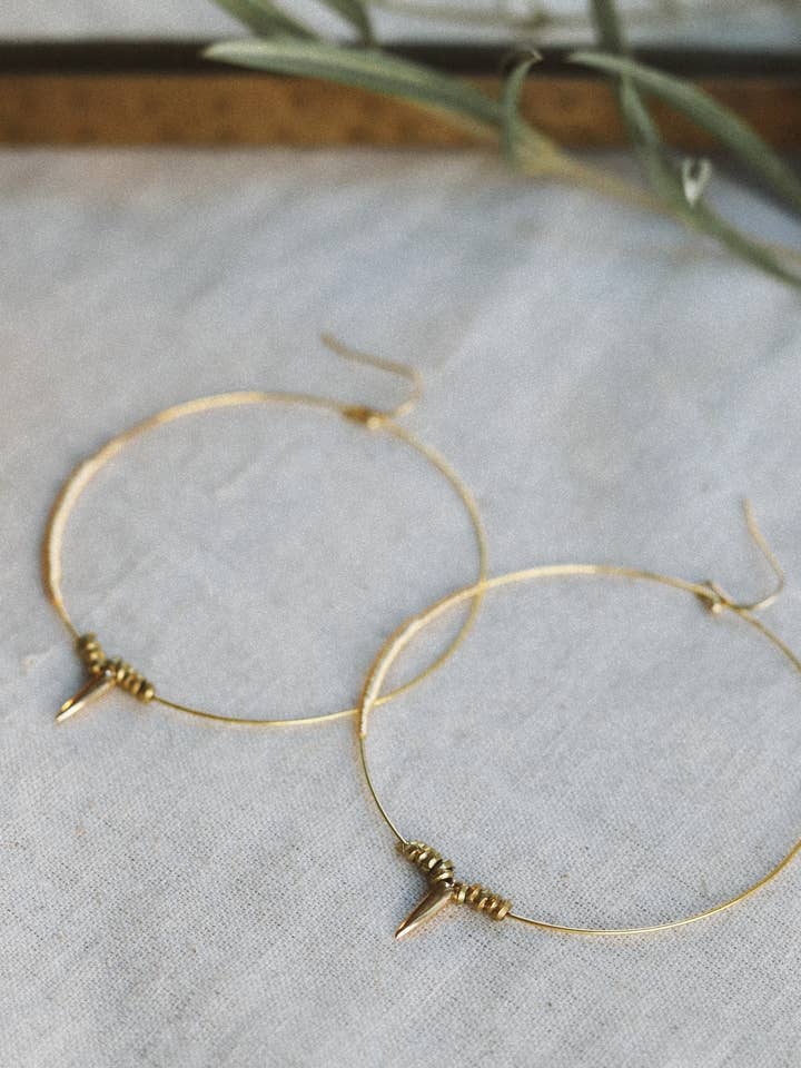 SALUD HOOPS for wholesale by Goldie Jewelry