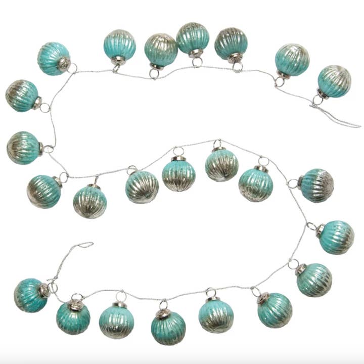 Ball Garland - Aqua for wholesale by dolly mama designs, inc