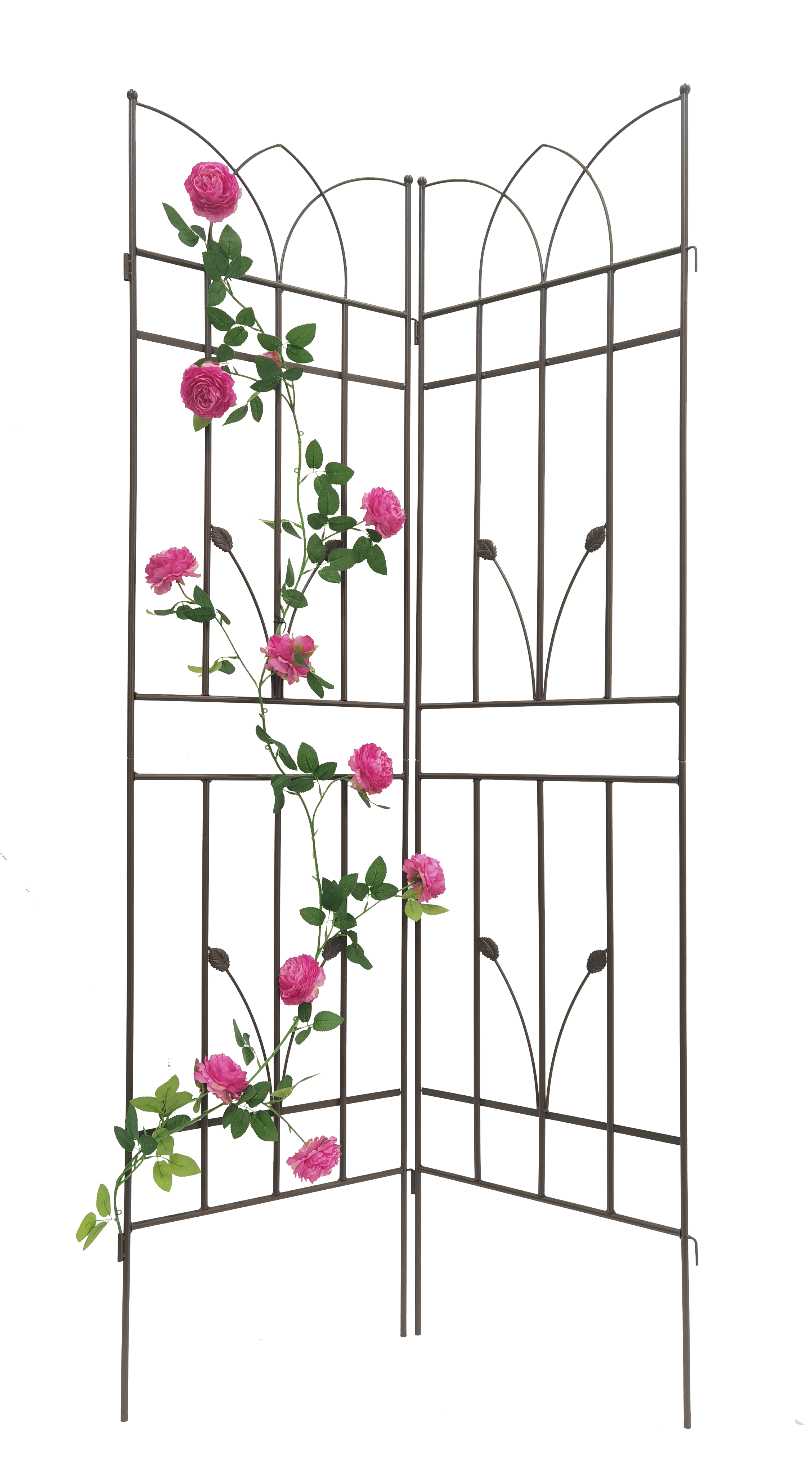 39F Inc. - Wholesale Trellis - 2-Pack Brown Metal Plant Trellis for Vines, 71in x 18in8