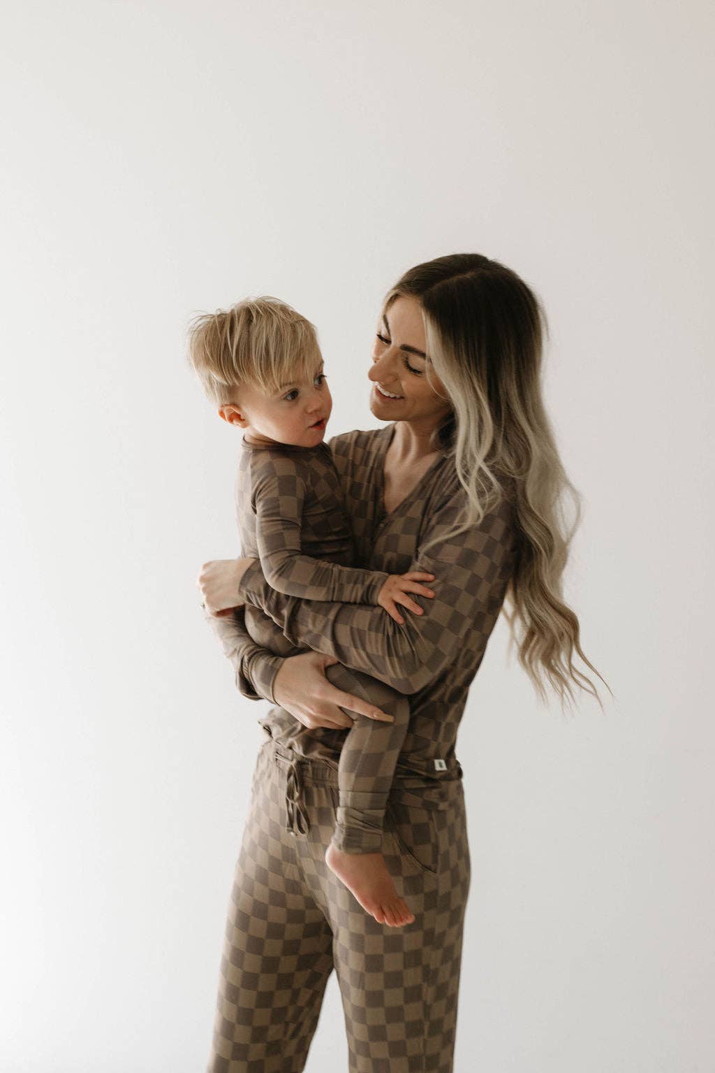 Forever French Baby - Wholesale Sleepwear Set - Women's - Women's Bamboo Pajama | Faded Brown Checkerboard7