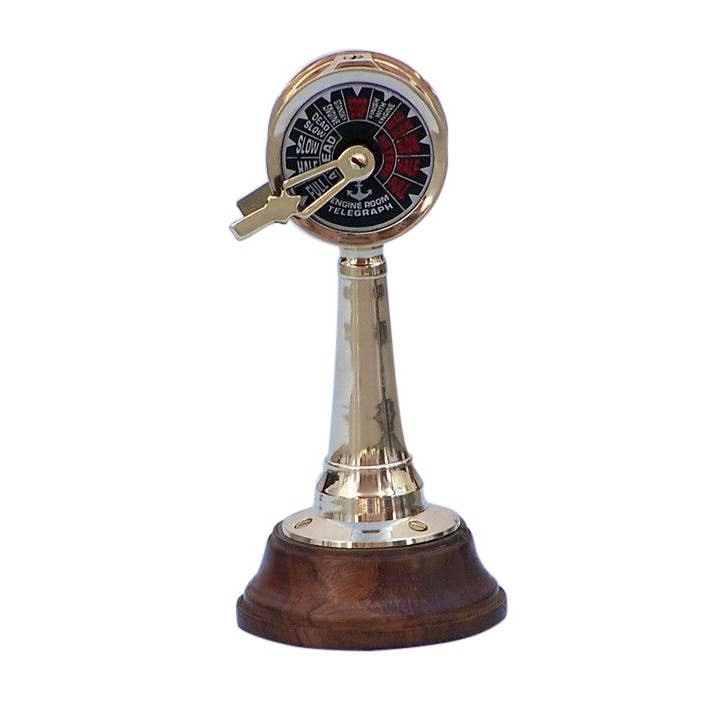Hampton Nautical - Wholesale Decorative Tabletop Object - Brass Titanic Engine Room Telegraph 7"