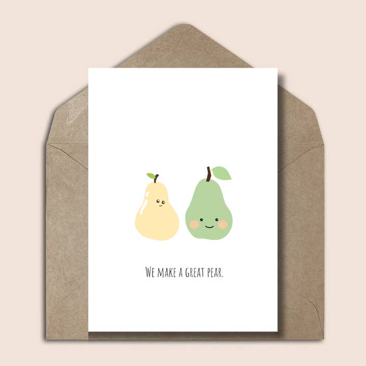 Carte de voeux Funny Love with Pears pour la vente par Studio Mo