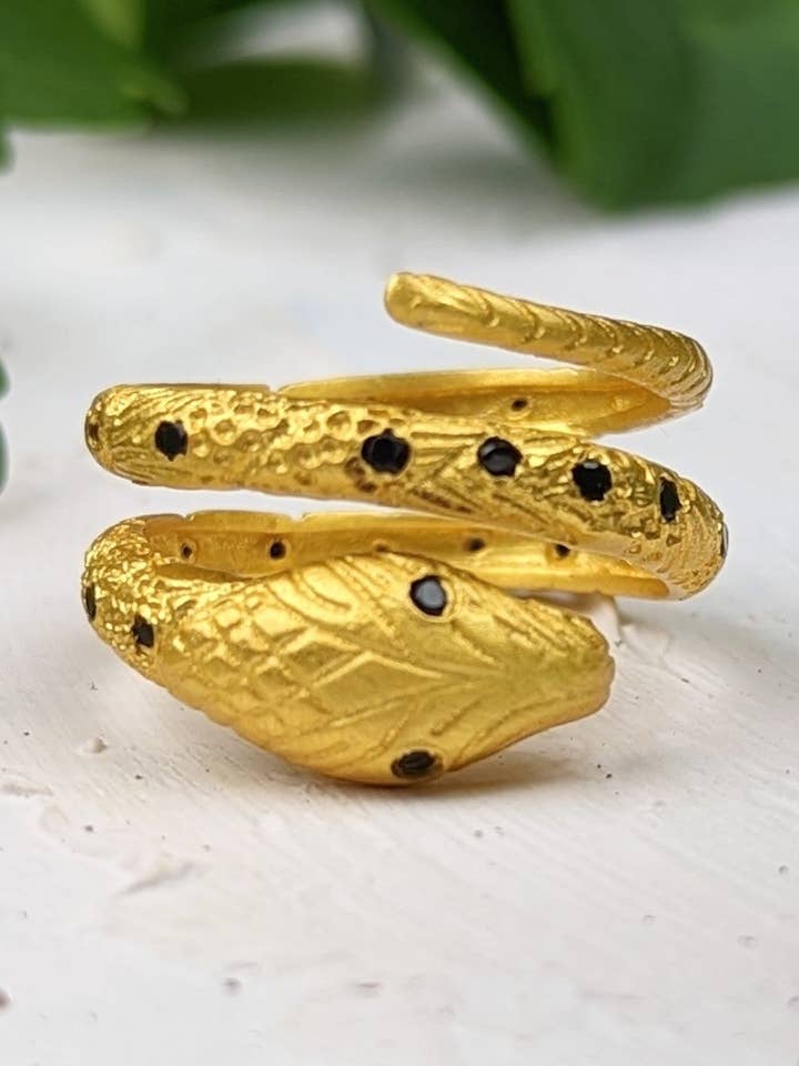Basil the Cobra Ring - Pure Brass Handmade for wholesale by Ash & Rose