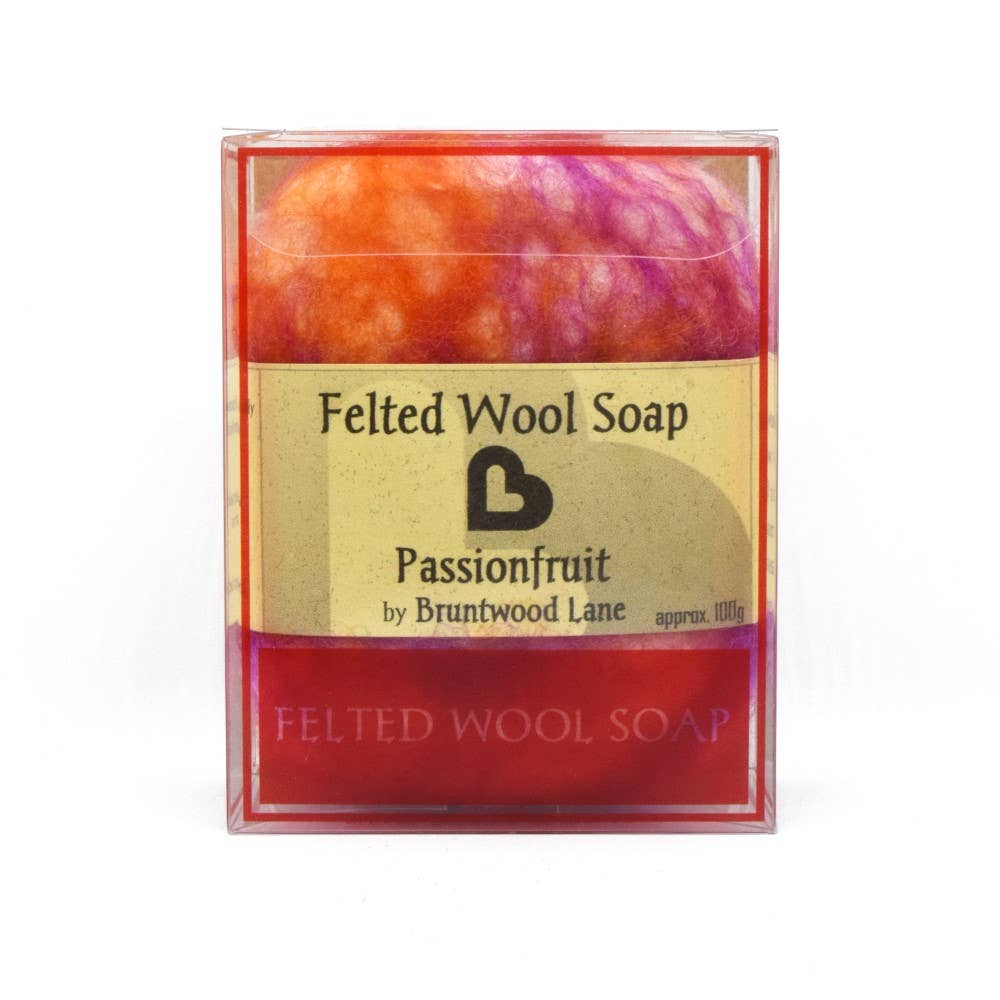 Bruntwood Lane - Wholesale Bar Soap - Passionfruit Felted Wool Soap1