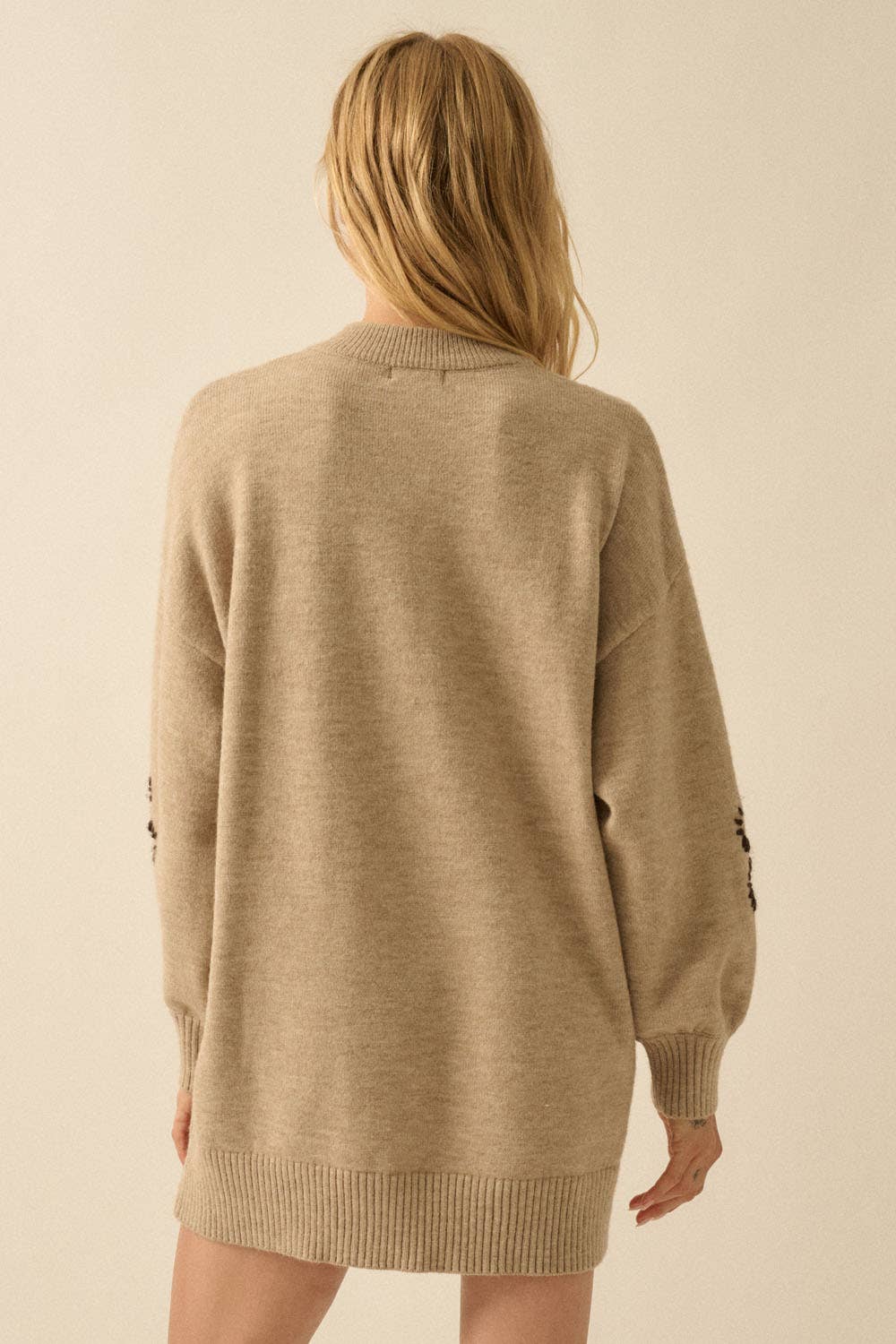 Promesa USA - Wholesale Dress - Women's - Floral Embroidered Mock-Neck Mini Sweater Dress11