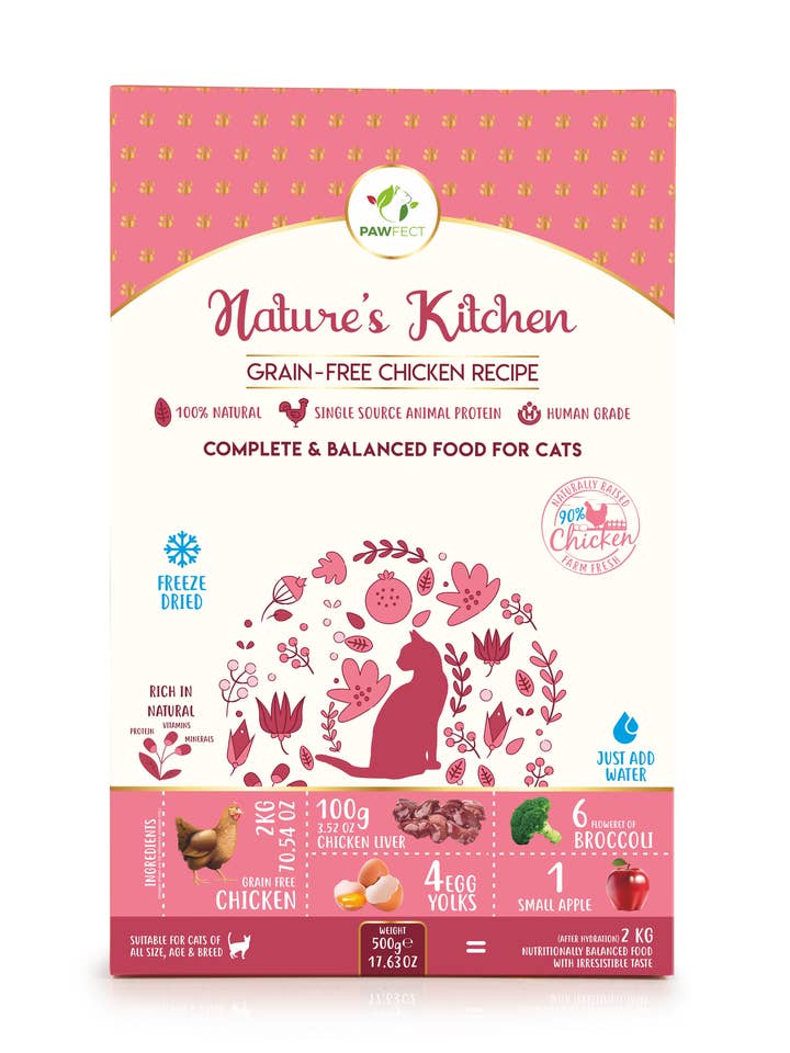 PawFect FREEZE DRIED FOODS CAT Chicken Recipe 500 gr. for wholesale by Finest Petfoods