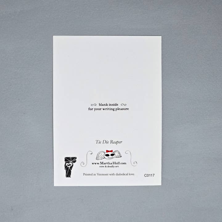 Comic Relief Art by Martha Hull - Wholesale Everyday Greeting Card - Tie Die Reaper1