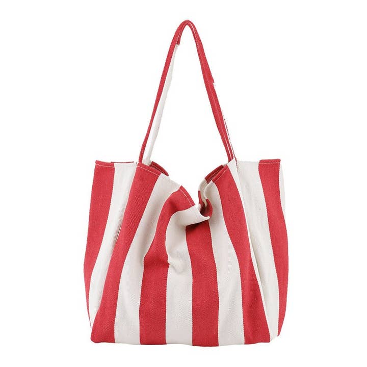 JOSSLYN by wall to wall - Wholesale Tote Bag - Women's - ORGANIC STRIPED TRENDING TOTE BAG | 40P560