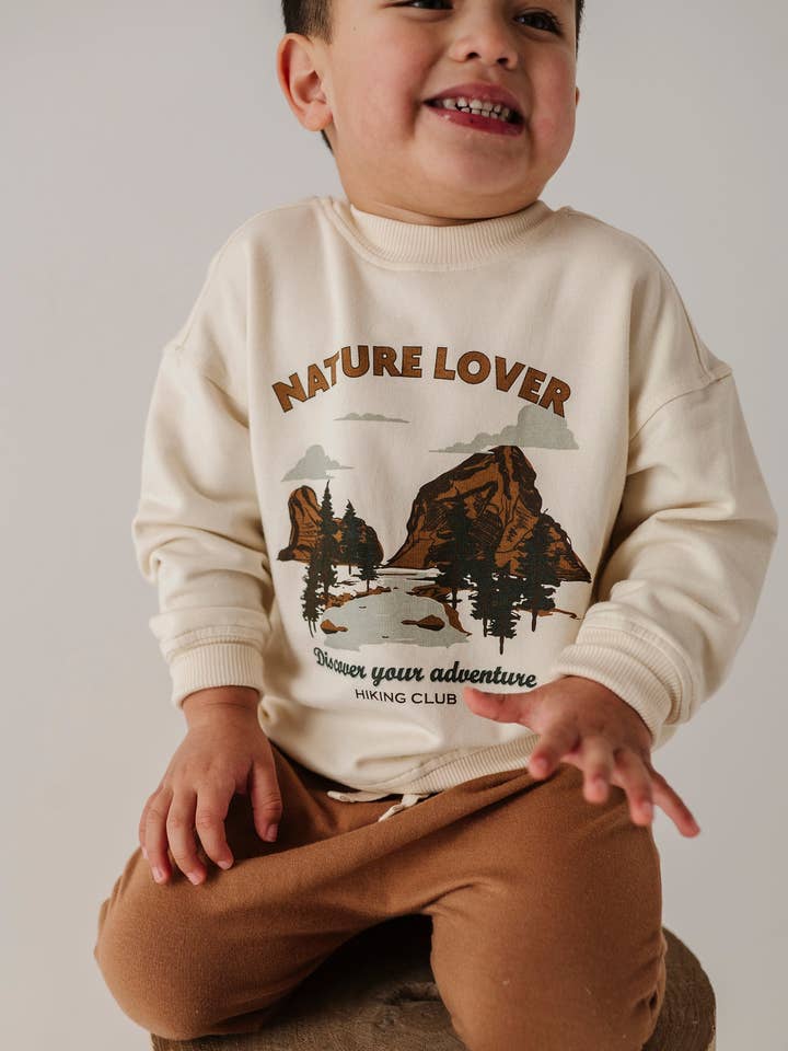 Boxy Sweatshirt Bamboo Terry Clothing Fall 2025 for wholesale by babysprouts clothing company