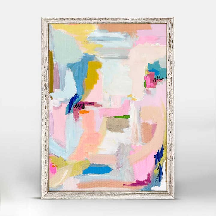 GreenBox Art – wholesale Konsttryck – Rosa Ljus Abstrakt Mini Inramad Canvas