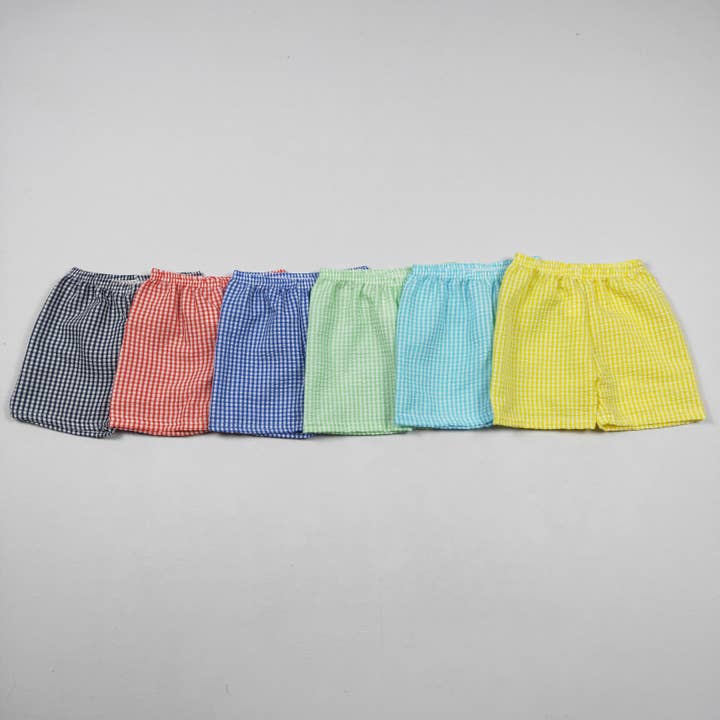 Aier Wholesale - Wholesale Shorts - Kids - Baby Boys Plaid Seersucker Fabric Shorts