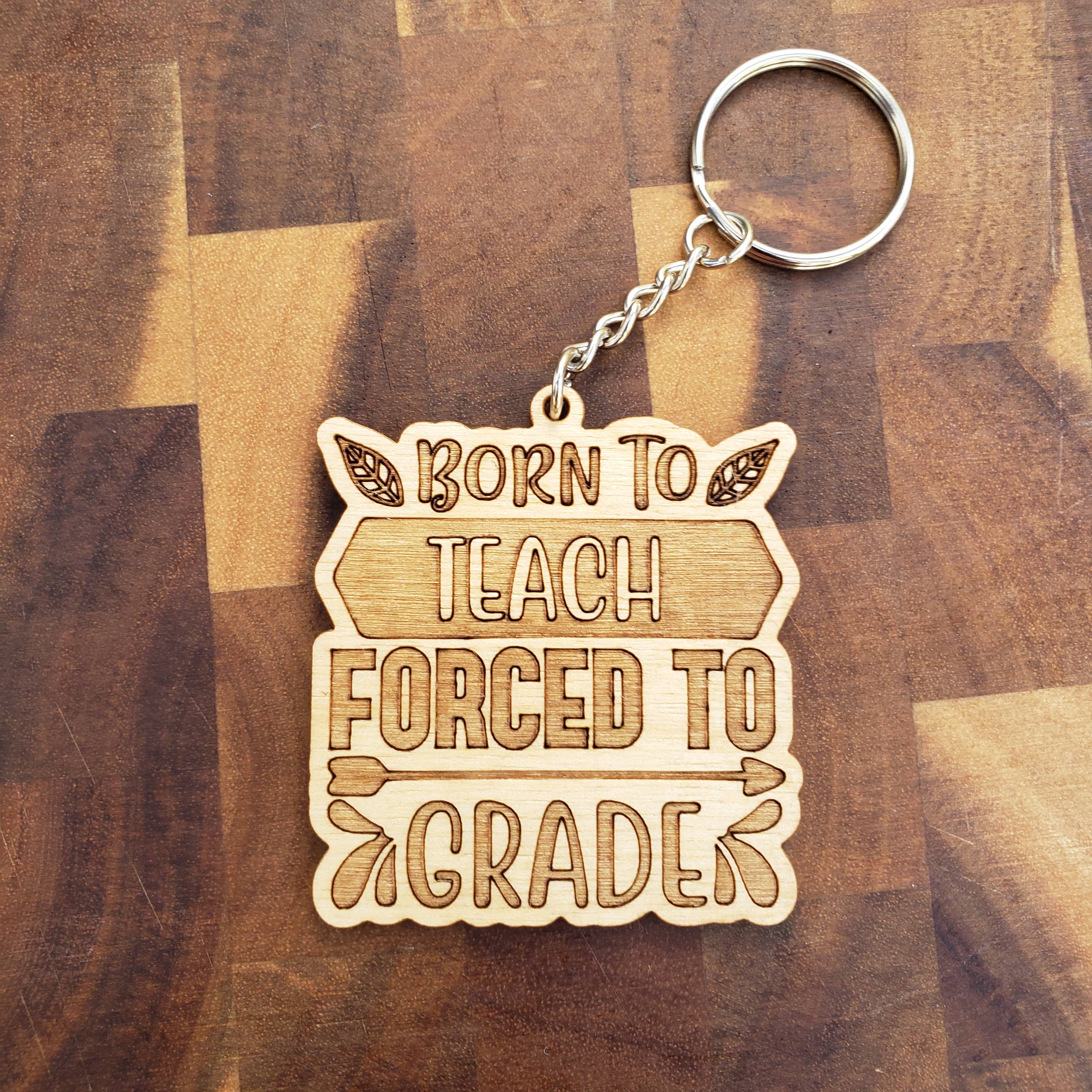 Cabin and Reel Engraving - Wholesale Keychain - Unisex - Back to School Teacher Sayings Wooden Keychain6