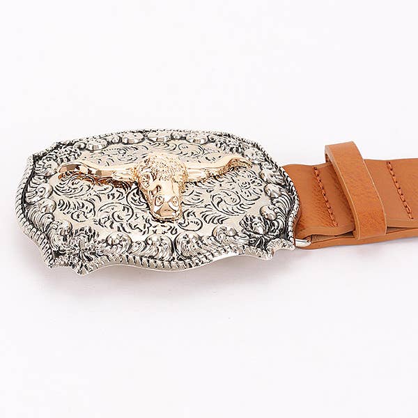 Oblige by G - Wholesale Belt - Women's - Western Longhorn Buckle Belt PB89852