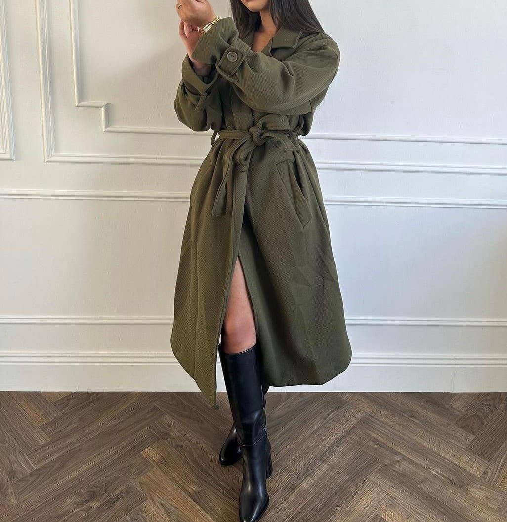 LORIANE - Wholesale Coat - Women's - 1008 One size pocket coat with belt16