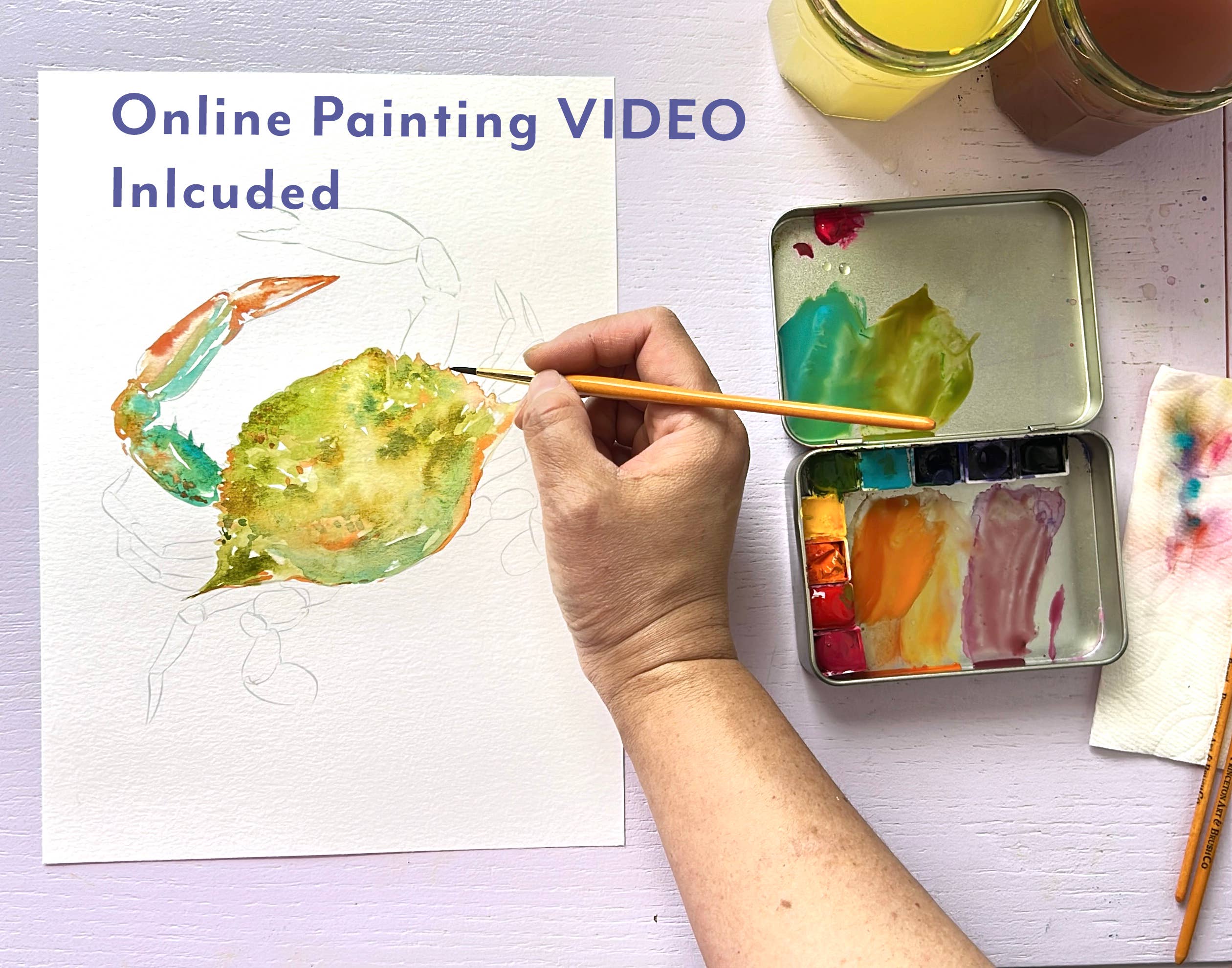 Jean Choe Art & Design - Wholesale Sketchbook/Sketchpad - Watercolor Workbook: Seashores & Ocean Outlined Designs2