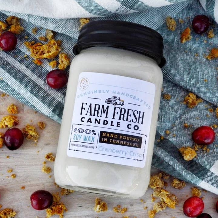 Cranberry Crisp Soy Candle for wholesale by Farm Fresh Candle Co.