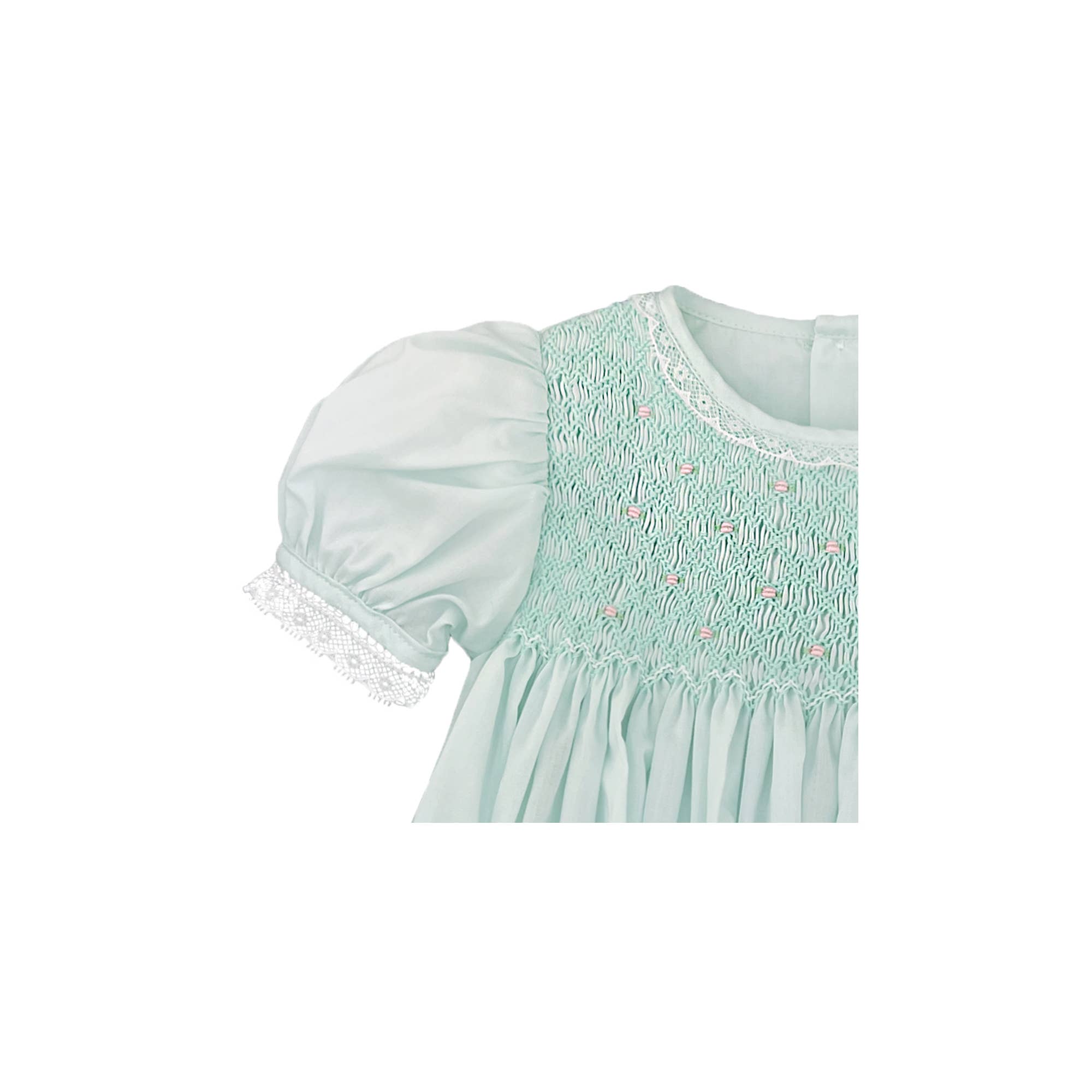 Petit Ami & Zubels - Wholesale Dress - Baby - Fully Smocked Dress with French Lace2