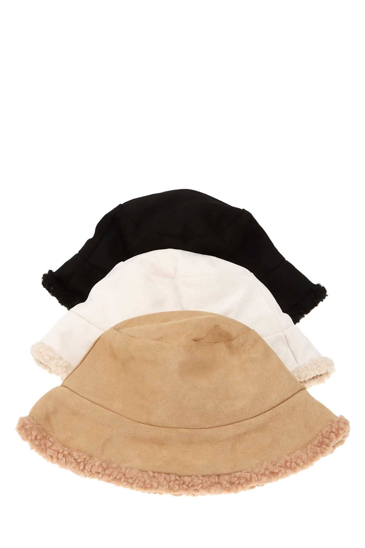 anbfashion - Wholesale Bucket Hat - Women's - Fur Inner Suede Feel Bucket Hat 50935