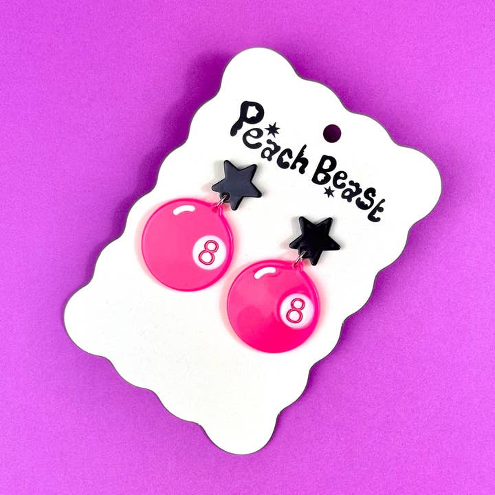 8 Ball Earrings for wholesale by Peach Beast