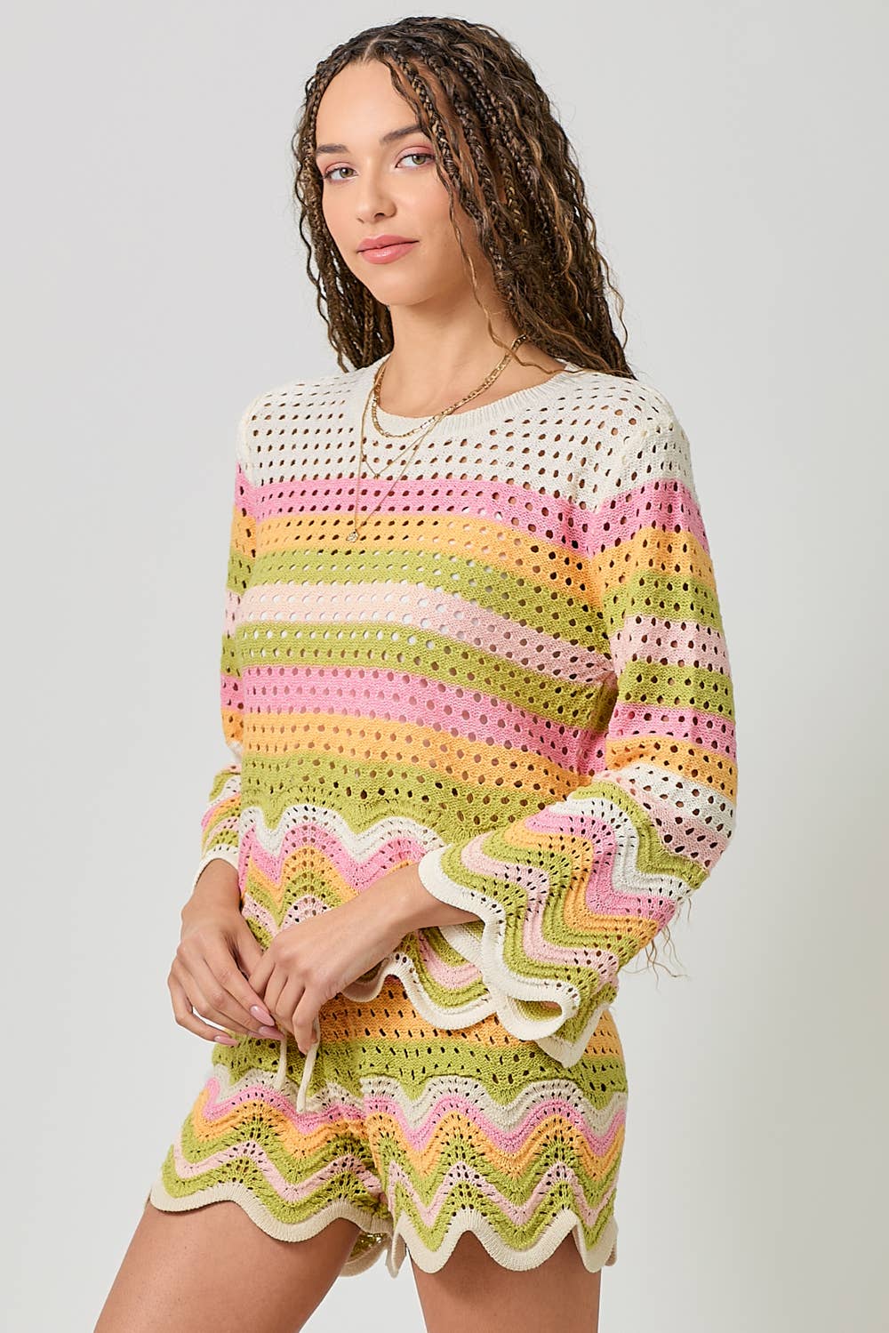 Mystree - Wholesale Pullover-trui - Dames - 61007 Open Stitch High Low Trui24