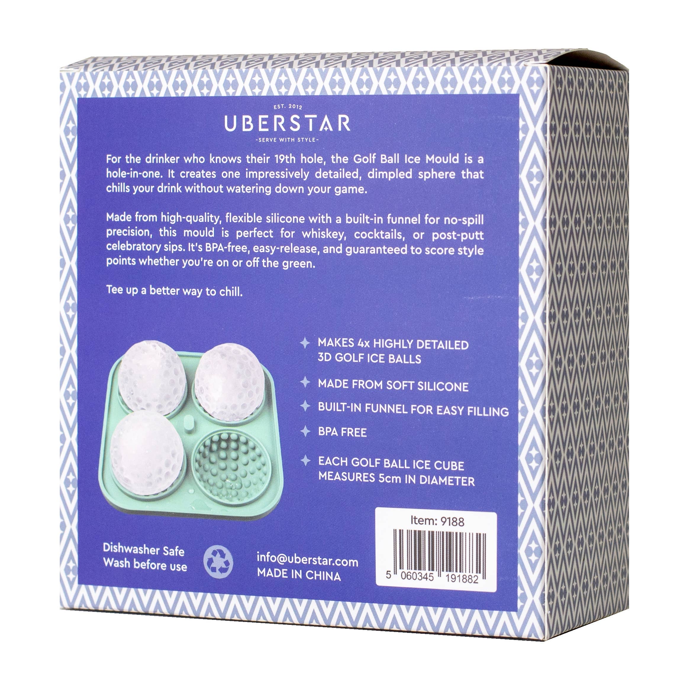 UBERSTAR - Vendita all'ingrosso Vassoi/stampi per ghiaccio - Vassoio per cubetti di ghiaccio a forma di pallina da golf in silicone per sport.9