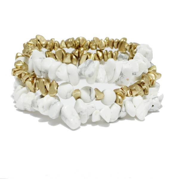 Bracelet multicouche en pierre - 3 pièces/ensemble pour la vente par SOPHIA WHOLESALE