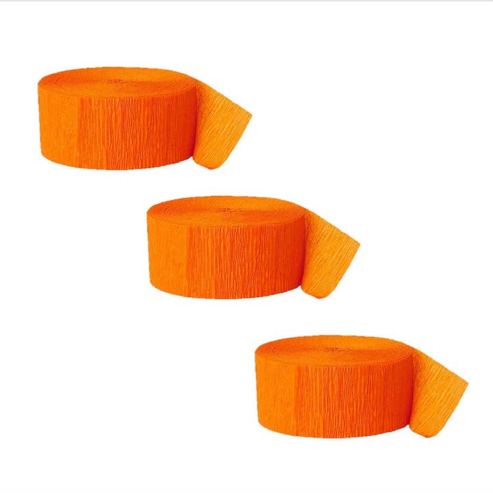 Party Expo, LLC - Wholesale Party Sign/Banner - Crepe Streamer Orange 81ft.