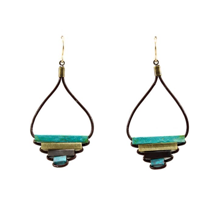 Old Blood Jewelry & Wears - Wholesale Dangle Earrings - Teocalli Pyramid Earrings - Small