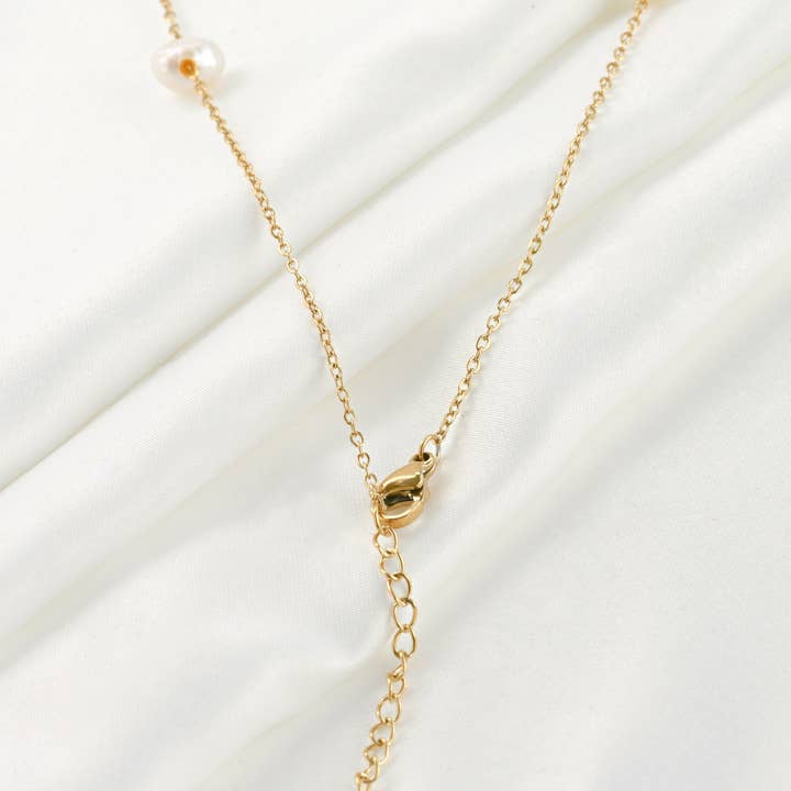 Blueyejewelry - Wholesale Beaded/Pearl Necklace - Pearl Station Necklace - Pearl Satellite Necklace