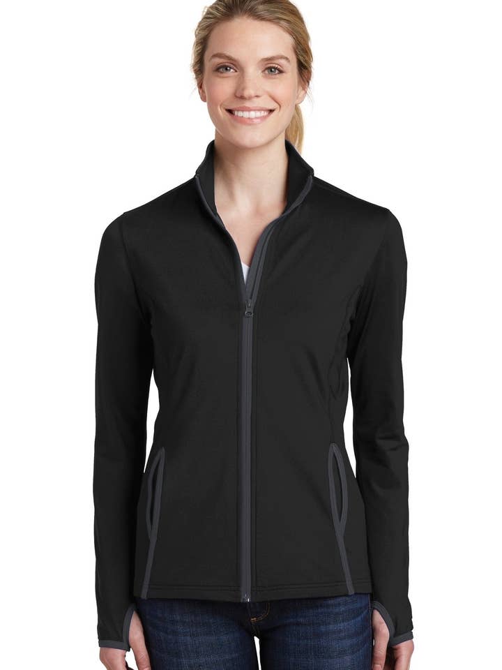 Ink Tees Custom Tshirts - Wholesale Fleece - Women's - Ink Tees Custom T-Shirt Personalized Print, Premium Quality, Fast Turnaround, Multiple Colors Sport-Tek Women's Sport-Wick Stretch Contrast Full-Zip Jacket. LST853