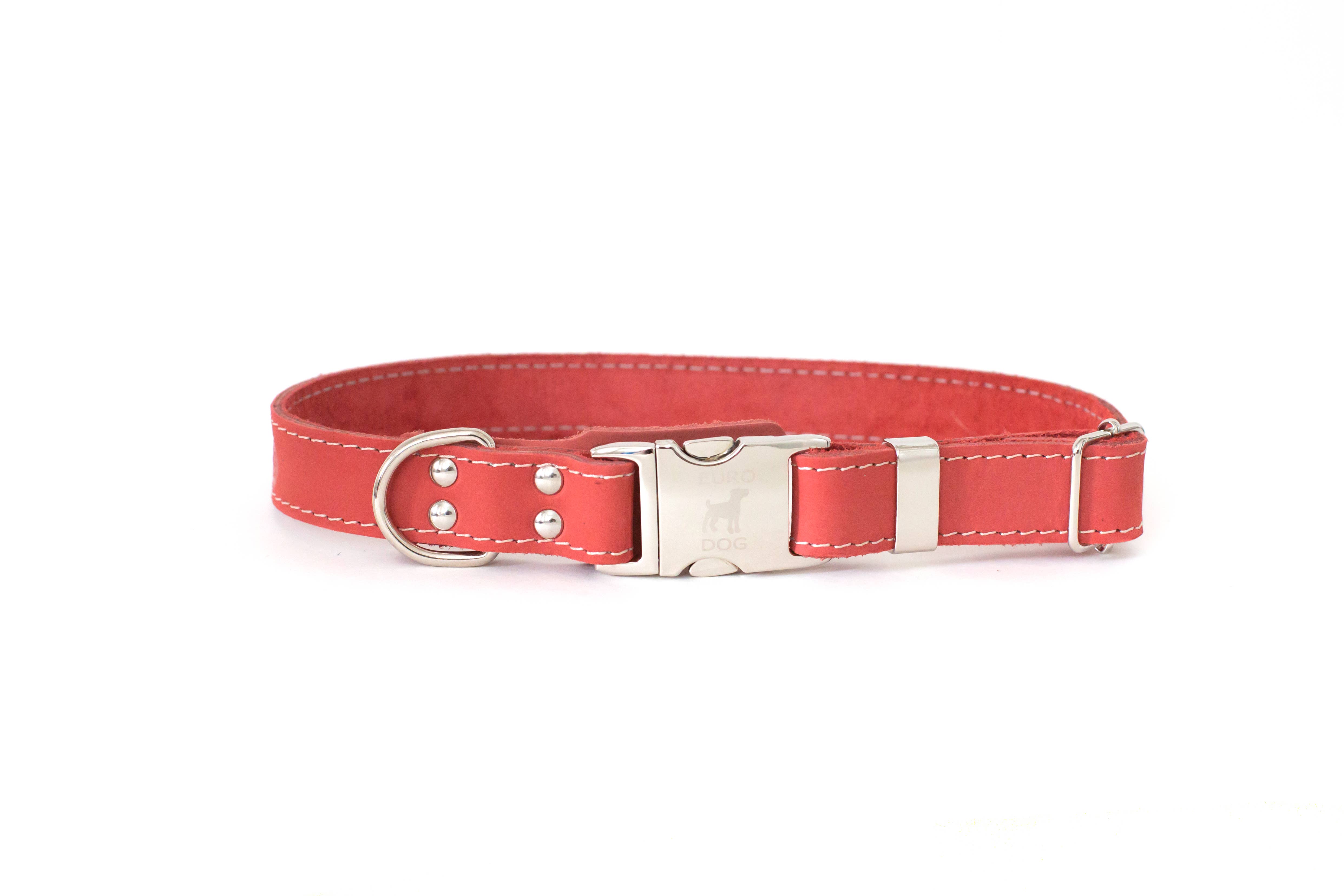 Euro-Dog Collars and Leads - Wholesale Pet Collar - Dog - Pro Line Leather Dog Collar Soft Quick Release Metal Buckle0