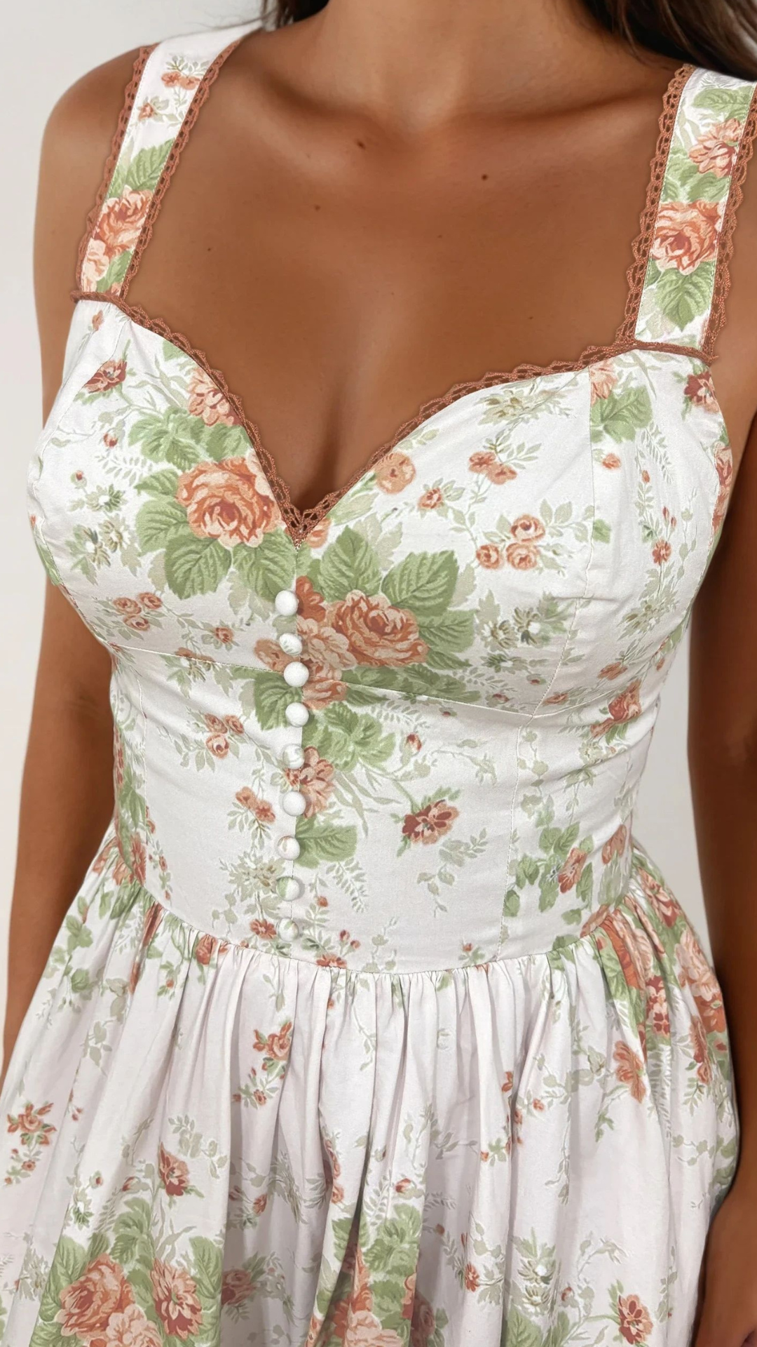 Timeless London - Wholesale Dress - Women's - Bryson Pink Printed Sweetheart Neck Corset Midi Swing Dress2