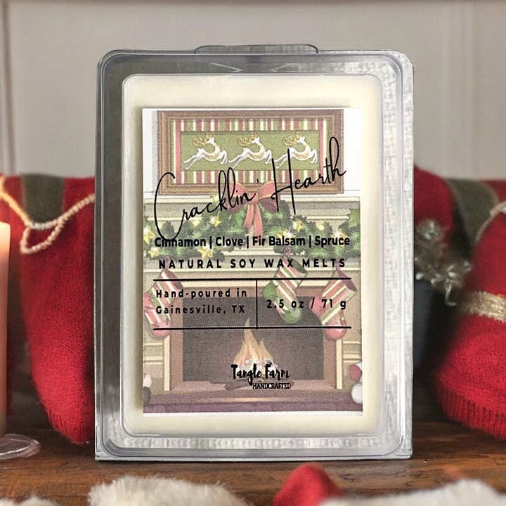Cracklin' Hearth Wax Melt for wholesale by Tangle Farm Handcrafted