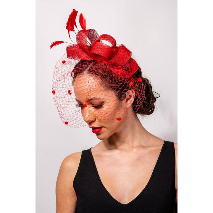 anbfashion - Wholesale Fascinator Hat - Women's - BOW VEILED DETACHABLE HEADBAND FASCINATOR HTH2684