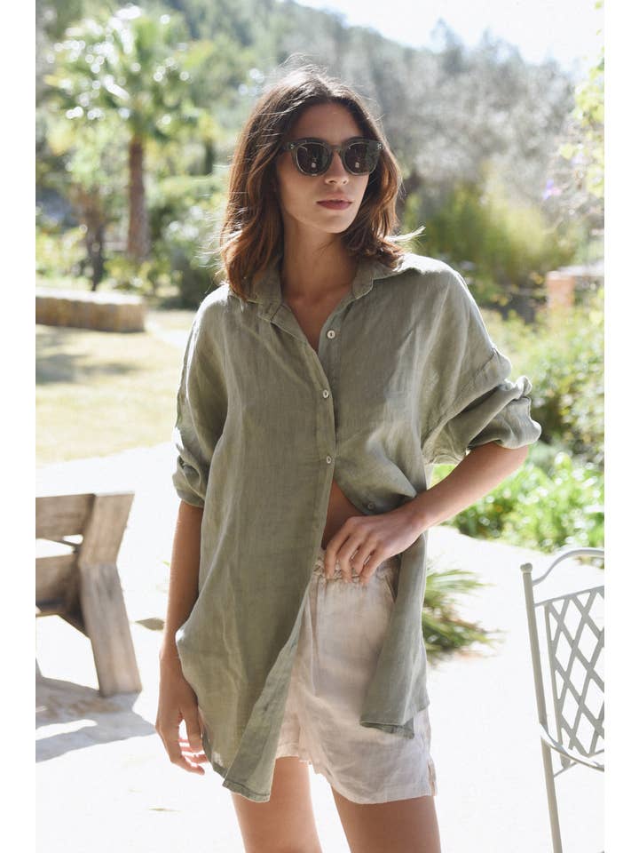Beachwood The Label – wholesale Buttoned-down shirt – Women's – The Palma Shirt // Sage1