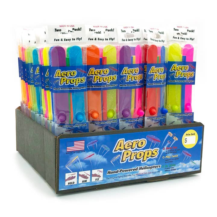 Aero-Motion, Inc. - Wholesale Retailer Display - Kids & Baby - 60 Unit Aero Prop 2 Pack Flying Propeller Toy Display