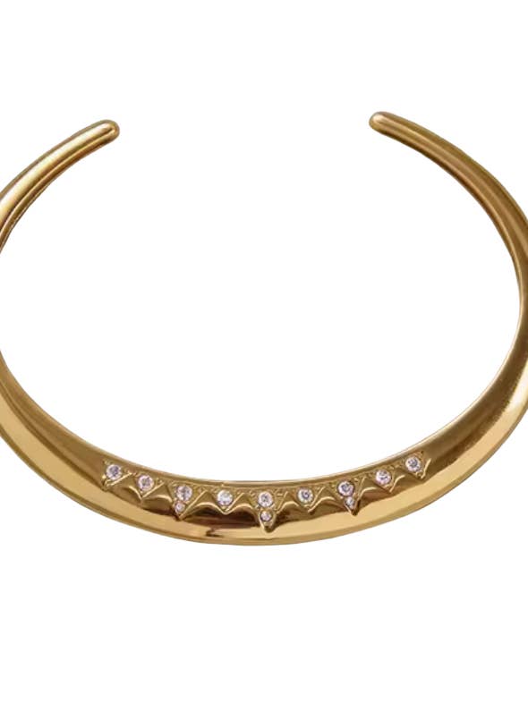 Bracelet jonc en cristal à l'envers - 14K PVD - Étanche pour la vente par HoopLa